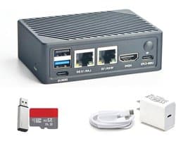 Mini Computer Router - IoT Gateway - Smart Home Netwerk - RK3588S SoC NPU - 4GB RAM 64GB eMMC - Zwart
