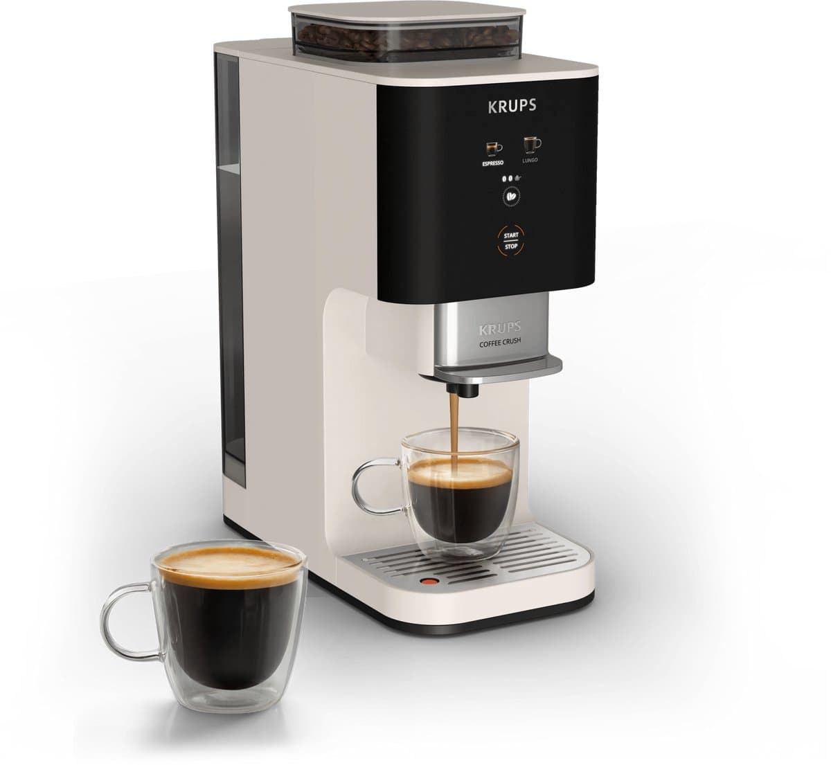 Krups Coffee Crush SA4001 - Automatische koffiemachine - Ivory - Compact 15 cm breed - Geschikt voor bonen en gemalen koffie — afbeelding 1