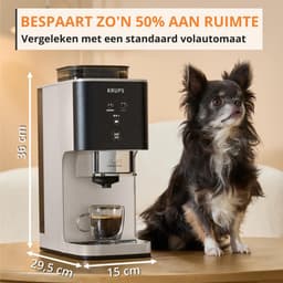 Krups Coffee Crush SA4001 - Automatische koffiemachine - Ivory - Compact 15 cm breed - Geschikt voor bonen en gemalen koffie — thumbnail 3