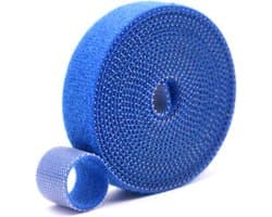 Herbruikbare Klittenband Kabelbinders - Snijbare Nylon Plant Ties, Zelfklevende Organisatoren voor Kabelbeheer, 2 cm Breed, Blauw