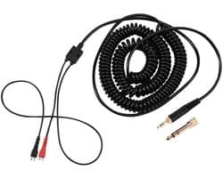 Cosensi - Vervangende Spiraalkabel - Audio Kabel - Compact - Zwart - 3.5mm en 6.5mm Plug - Geschikt voor Sennheiser Hoofdtelefoons - 2 meter
