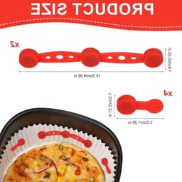 2 Sets Airfryer Silicone Magnetic Buckles, Red Magnets to Hold Paper Trays in Place Airfryer Accessories for Heat Resistance and Preventing Paper Burning — thumbnail 6