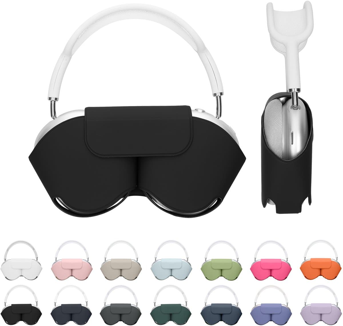 kwmobile cover voor over-ear koptelefoon - Compatibel met Apple AirPods Max / AirPods Max 2 - Van polyester - In zwart — afbeelding 1