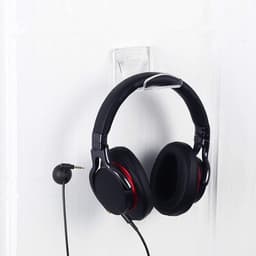 Set van 2 Wandmontage Hoofdtelefoonstandaards - Zelfklevende Transparante Acryl Houder voor Gaming Hoofdtelefoons en Consoles — thumbnail 5