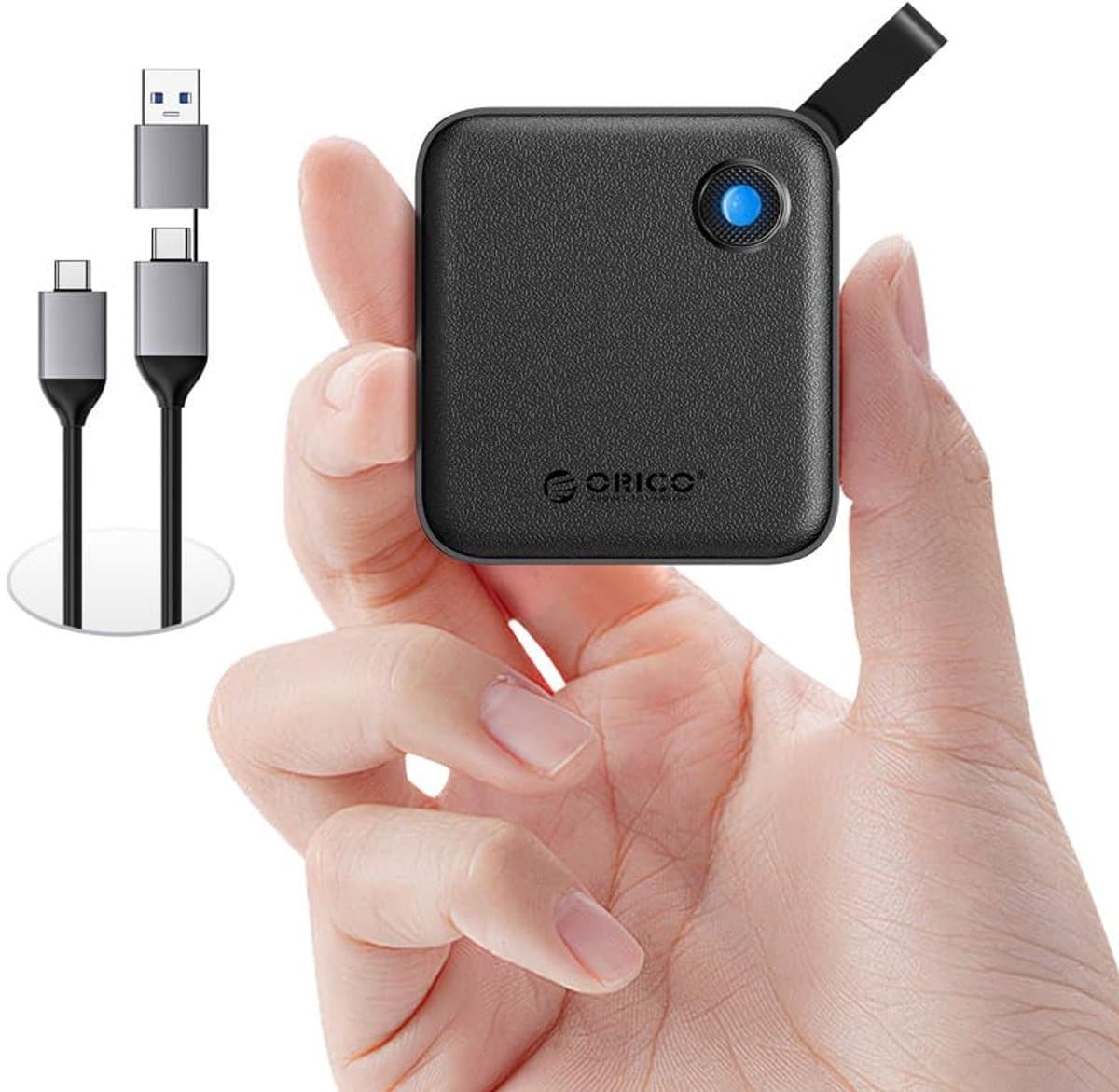 Draagbare SSD 4TB met 2-in-1 USB-C Kabel - Snelle Externe Solid State Drive voor Smartphone, Tablet en PC — afbeelding 1