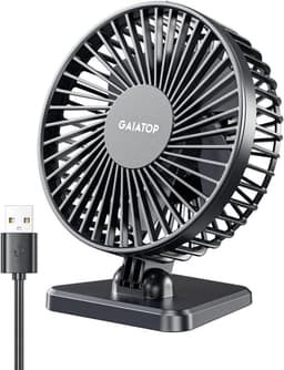 USB Tafelventilator Stil Compact 3 Snelheden Verstelbaar 30° Zwart 13,8 cm — thumbnail 1