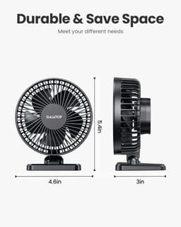 USB Tafelventilator Stil Compact 3 Snelheden Verstelbaar 30° Zwart 13,8 cm — thumbnail 4