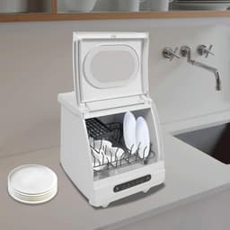 Mini Vaatwasser - Tafelmodel Apparaat - Snel Servies Wassen - Ozon Desinfectie - 45 x 45 x 43 cm - Wit — thumbnail 5