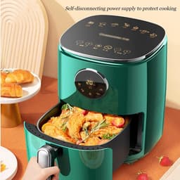Heteluchtfriteuse - Airfryer Elektrische Friteuse - Gezond Koken - Voedselveilige Materialen - 6.0L - Groen — thumbnail 3