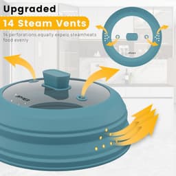 Inklapbare Magnetron Deksel Spatbescherming met Ventilatie - Hittebestendig en Vaatwasmachinebestendig — thumbnail 4