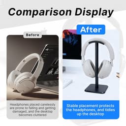 Gaming Hoofdtelefoon Houder met Gewogen Basis - Hoogte Verstelbaar 24 cm - Snelle Montage - TPU Bescherming - Elegant Ontwerp voor Gaming - Desktop Audio Hoofdtelefoons — thumbnail 2