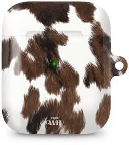 xoxo Wildhearts hoesje geschikt voor AirPods 1 & 2 - Midnight Rodeo - Ook als telefoonhoesje verkrijgbaar - schokbestendige case - koptelefoonhoes - Hoesje met dierenprint - Stier - Bruin / Beige — thumbnail 1