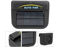 Dailygoods - Auto Luchtkoeler - Zonne-energie - Multifunctionele Afvoerventilator - Groot Paneel - Ontgeuring en Ontgiften - Geschikt voor Auto's