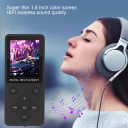 MP3-speler MP4-speler, HiFi Lossless Muziekspeler met Bluetooth 5.0, 1,8 Inch Kleurenscherm Draagbare Videomuziekspeler met Elektronisch Boek, Ondersteunt Uitgebreid Tot 128 GB — thumbnail 2
