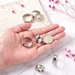 Set van 6 roestvrijstalen ronde sieradenringen van 17 tot 22 mm, duurzaam en geschikt voor het maken van unisex sieraden met stevige pasvorm — thumbnail 4