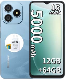 Blackview WAVE 9C Smartphone 4G - 12GB RAM - 64GB ROM - 6,56 inch - Android 15 - 5000 mAh met 33W-adapter - Dual SIM - GPS - OTG - blauw — thumbnail 1