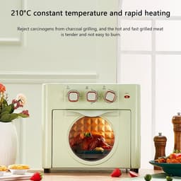 Heteluchtoven - Elektrische Oven - Huishoudelijk Gebruik - 360 Graden Hetelucht - 18 Liter - Lichtgroen — thumbnail 3