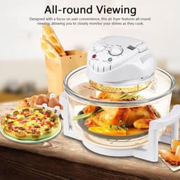 Halogeen Luchtfriteuse - Multifunctionele Oven - Snel Koken - 360 Graden Verwarming - 12L Capaciteit - Wit — thumbnail 3