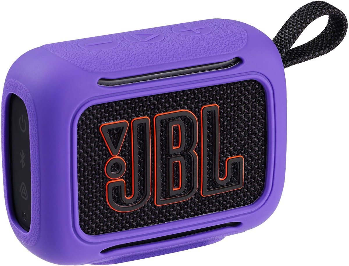 Beschermhoes geschikt voor JBL Go 5 Bluetooth Speaker - Meerdere Kleuren - Schokbestendig - Krasbestendig - Siliconen - Hoesje - Case - Bescherming - Paars — afbeelding 1