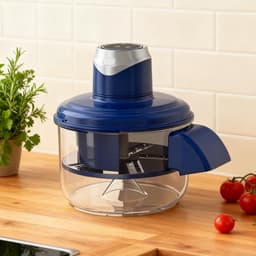 Elektrische Schilmachine - Automatische Dunschiller - Snel Fruit Bereiden - Duurzaam ABS Roestvrij Staal - 20 x 22 cm - Blauw — thumbnail 3