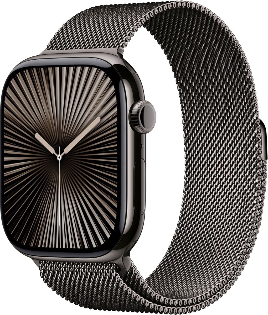 Apple Watch Series 10 - Wifi + 4G - 46mm - Slate Titanium Case met Slate Milanese band - M/L — afbeelding 1