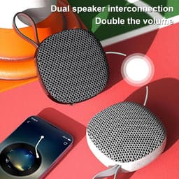 Oneay Magnetische golfspeaker – Draagbare IPX6 Bluetooth 5.3 speaker met stereo bas, microfoon en draagband – Met geheugenkaartslot, magneet en haak voor bevestiging aan golftas – Geschikt voor buitengebruik - Zwart — thumbnail 3