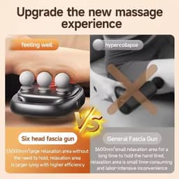 Massage Gun Set - Spierherstel Apparaat - Spierontspanning - 16 Intensiteitsniveaus - 8 Opzetstukken - Grijs — thumbnail 3