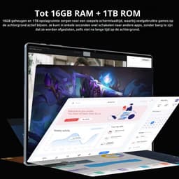 5G 2025 Nieuwe Wereldwijde Versie 10,36 Inch Tablet Android 16GB RAM 1TB ROM Android Dual Sim 10-Core Bluetooth Tablet PC Netwerk - Zwart — thumbnail 3