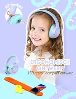StayPowered Koptelefoon voor Kinderen - de Ultieme Kinderhoofdtelefoon met 43 Uur Speeltijd en Veilige Volumebegrenzing - Ingebouwde Verlichting - Opvouwbaar Ontwerp - USB C - Bedraad/Bluetooth - Paars - Levering Sneller dan Aangegeven! — thumbnail 2