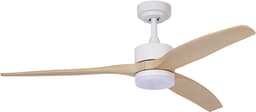 QAZQA joly - LED Plafondventilator met Verlichting | Lamp en Afstandsbediening - 1 lichts - Ø 132 cm - Naturel - Woonkamer | Slaapkamer | Keuken — thumbnail 3