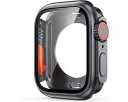 Bumper Case Geschikt voor Apple Watch Series 7 / 8 / 9 - 41mm - Full Cover Hard Case / Beschermend Hoesje Met Screenprotector - Zwart
