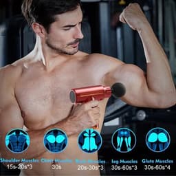Trendique - Massage-gun - Massageapparaat - Draagbaar - Mini - 4 verschillende massagekoppen - 10 snelheden - Oplaadbaar - Voor het hele lichaam - 17,3 x 13,9 cm — thumbnail 4