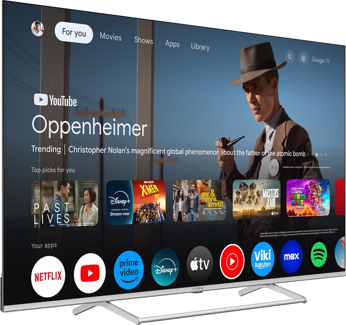 STRONG - TV 65" (164 cm) SRT65UG8773C QLED - Smart Google TV 4K UHD - Chromecast - Google Assistant - Dolby ATMOS - Doly Vision - Quantum dot colors - Drievoudige tuners - Wifi - Bluetooth - Port Ethernet - 4xHDMI + 2xUSB - NETFLIX — afbeelding 1