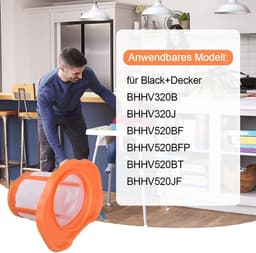 Hepa Filter - Stof Filter - Geschikt voor Black & Decker BHHV520BT BHHV520BFP BHHV320B BHHV320J BHHV520BF BHHV520JF - Wasbaar — thumbnail 5