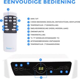 Serenelife Mobiele Airco - 12.000 BTU Draagbare 3-in-1 Airconditioner met Ingebouwde Ontvochtigerfuncti - Afstandsbediening en Raammontage Uitlaatkit — thumbnail 5
