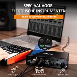 FIFINE - Ampli3 - Professionele Audio Interface - 2x XLR - 3,5 MM - 6,35 MM - 60dB - Pro Studio - Fantoomvoeding 48V - Zwart — thumbnail 2