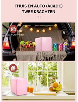 Minibar - Mini Koelkast Glazen Deur - Drankenkoelkast - Flessenkoelkast - 6L - Roze — thumbnail 4