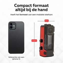 Noodradio Solar Opwindbaar en Batterijen - Noodpakket - Draagbare Survival Radio - Powerbank en Zonneenergie - Bouwradio - Zaklamp - 4000 mAh - Rood — thumbnail 3