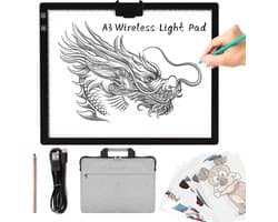 Oplaadbare A3 LED Lichtpad met Draagtas en Magnetische Clip voor Creatieve Projecten