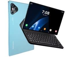 Mookes Pad 9 Pro Tablet 10.1 inch Android Snapdragon 8gen2 Global 16GB 1024GB 10000 mah 5G Dual SIM WIFI HD Scherm - Blue and Keyboard