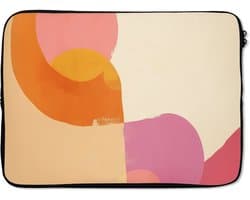 Laptophoes 13 inch - Vormen - Abstract - Kleurrijk - Laptop sleeve - Binnenmaat 32x22,5 cm - Zwarte achterkant