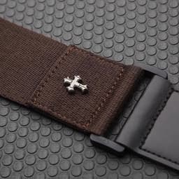 Gitaarband voor Acoustische - Electrische of Bas gitaar - Guitar Strap - met plectrumhouder - Bruin - 90 - 155 cm — thumbnail 2