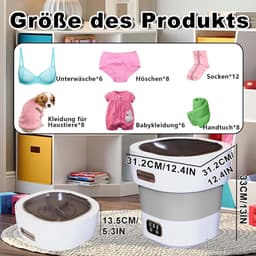 Mini Wasmachine met Centrifuge - Voor Kleine Wasgoed - Meerdere Programma's — thumbnail 3
