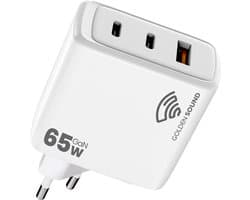 Golden Sound 65W Laptop Oplader - USB C Snellader - 2x USB-C/ 1x USB-A - 3 Oplaadpoorten - Power adapter- Oplader geschikt voor smartphones & laptops