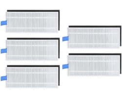 5 stuks Stofzuiger filter - Stofzuiger vervangingsset - HEPA-filtervervanging - Filter zijborstel vervanging - Vervangend filter - Geschikt voor Tefal Rowenta veegmachine X-plorerSerie 75 hoofdborstel filterdoek accessoire - Wit - 130 x 50 mm