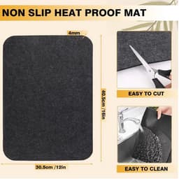 2 Stuks - Airfryer Hittebestendige Pad - Aanrechtblad Beschermpad Hittebestendige Pad - Koffiemachine Pad - Oven Beschermpad - 44 × 30 CM — thumbnail 3