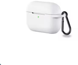 CHPN - Wit AirPods Pro hoesje met karabijnhaak - Hoesje geschikt voor AirPods pro - Siliconen Beschermhoesje - Airpodshoesje - Geschikt voor Apple AirPods pro - Wit — thumbnail 1