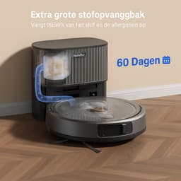 Robotstofzuiger TEENDOW D10Smax met 3 zuigstanden tot 4500Pa, 250 ml watertank, LDS-laserdetectie, app- en Google-assistentbesturing, lange accuduur van 120 minuten, stil (<70dB), en automatische oplading. — thumbnail 2