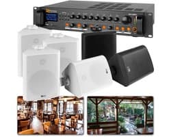 Geluidsinstallatie - Power Dynamics - 100V 2-zone geluidsinstallatie met 6 speakers voor binnen en buiten