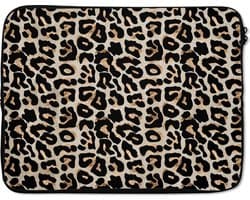 Laptophoes - Panterprint - Case - Grijs - Bruin - Luxe - Laptop sleeve - 17 inch